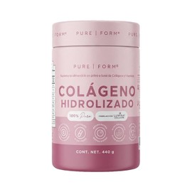 Pure Form - Colágeno Hidrolizado Lumina en Polvo de Origen Bovino | Adicionado con Vitamina C, Ácido Fólico, Biotina y Ácido Hialurónico | 440 gramos | 40 porciones