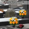 Artificial Cemetery Flowers in Pots, Artificial Chrysanthemums Lily Daisy with