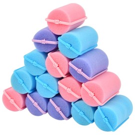 CENBEN 36 Pcs Large Foam Sponge Hair Rollers,4cm No Heat Hair Curlers, Flexible Hair Styling Sponge Curlers Soft Sleeping Hair Curlers for Women and Kids(Random Color)