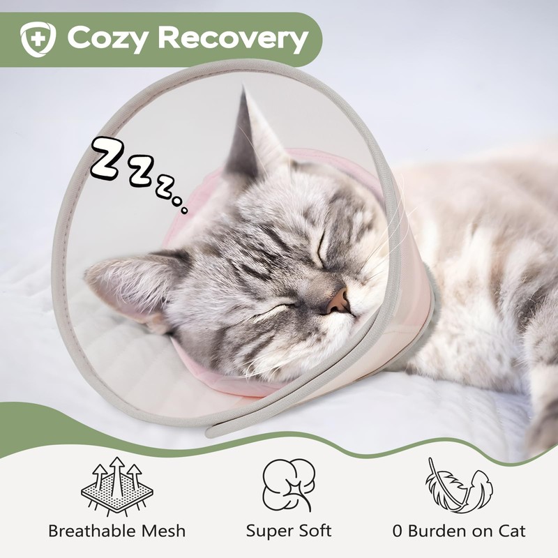 Supet Cat Cone Collar Soft: Comfortable Waterproof Mesh Recovery Cone