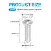 PATIKIL 1/4-20x1" Button Head Socket Cap Screws, 20 Pcs 304