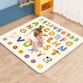 Baby Play Mat, 1-Inch Thick Foam 50" X 50" Playpen Mat,Waterproof & Non - Slip Playmat for Baby Play on Floor, Wipe - Clean, Ideal for Infants, Toddlers & Kids' Crawling and Tummy Time(Animal)