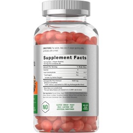 Horbaach Ashwagandha Gummies for Women and Men | 60 Count | Vegan, Non-GMO, Gluten Free Supplement | Tropical Flavor