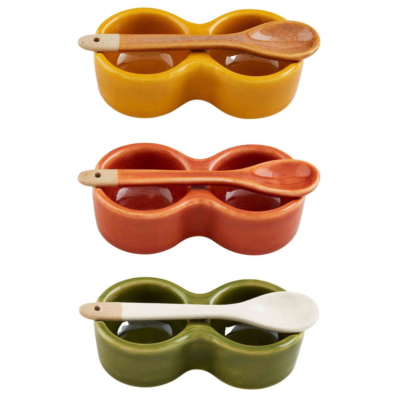Mud Pie Salt Cellar Set, dish 2" x 4" |