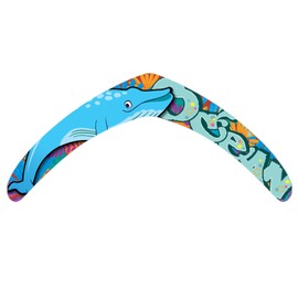 Inborntrait Boomerang for Kids, Soft Boomerang Adults, V-Shaped Returning Boomerang Sports Backyard Children Game Funny Gifts (Blue-Dolphin)