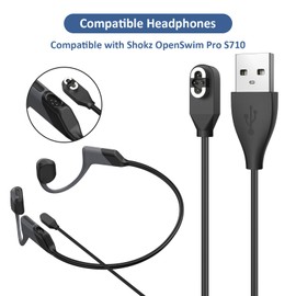 Meliya USB Charging Cable for Shokz OpenSwim Pro S710, Open-Ear Headphones Magnetic, 3.3ft 4-Pin Charger Cord Cable for Shokz OpenSwim Pro S710