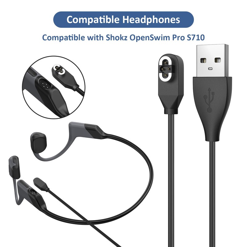 Meliya USB Charging Cable for Shokz OpenSwim Pro S710, Open-Ear