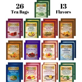 Twinings Herbal Tea Assortment 26 Bags 13 Caffeine Free Flavors Variety Pack