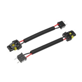ACROPIX 2 Pcs H7 Male to 9005 9006 Female Extension Wire Harness Headlight Fog Lamp Bulb Socket Adapter Pigtail, Universal for Car Truck Durable Plastic Black Car Parts