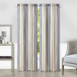 Ombre Light Filtering Window Curtain Panel - 50 Inch Width, 63 Inch Length, 2-inch Rod Pocket - Grey - Ultra-Soft Fabric with Vertical Variegated Design - Machine Washable by Achim Home Decor