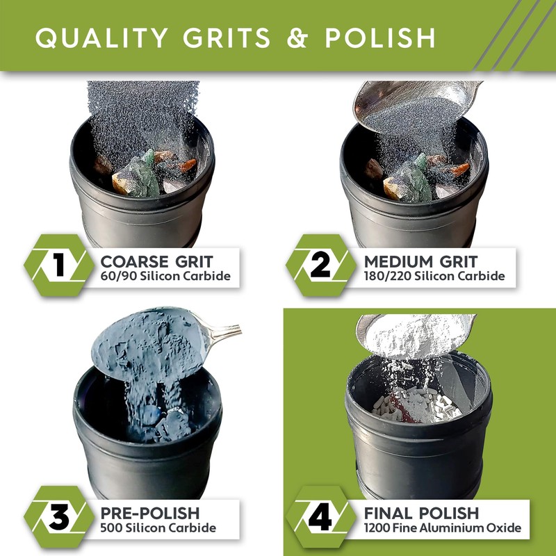 Polly Plastics Rock Tumbler Grit Refill, Final Polish 1200 Fine