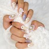 Pearl Tweed Handmade Nail Tips - Oval / 진주 트위드