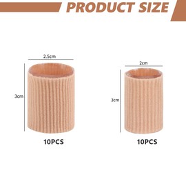 20 Pieces Toe Cushion Tube, Toe Caps Protection, Toe Tube Sleeves, Soft Gel Corn Pad Protectors, Toe Pads, Friction Reducing for Pillows, Corn, Blisters, Calluses, Toes