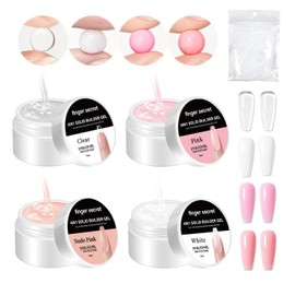 Solid Builder Gel for Nails Hard Gel for Nails White Nude Colors Nail Extension Gel with Nail Art Tools Solid Builder Gel for DIY Nail Thickening Solution 3d Gel Nail Kit (z2, 1)