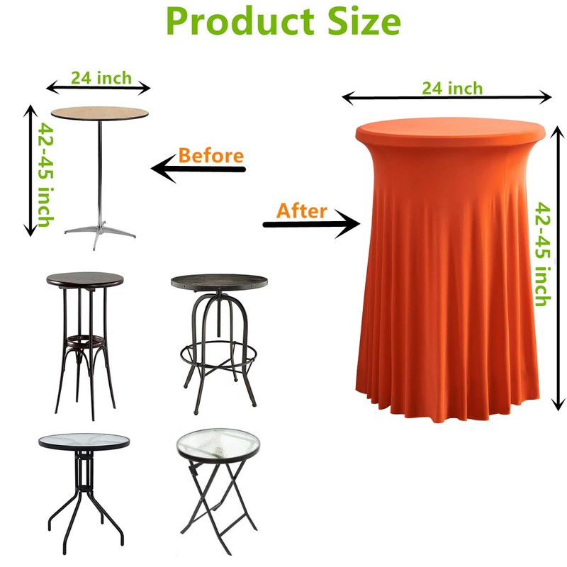 iEventStar 24 inches 24" Highboy Cocktail Round Stretch Spandex Table