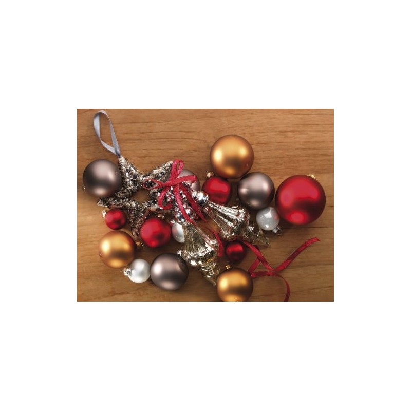 Glass Christmas Bauble, Winter White, 6 cm, One Size, DEO4063125