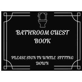 Bathroom Guest Book, Funny Guest Bathroom Gift Book, Funny Housewarming Gift, Bathroom Log Visitor Book, 100 pages, Glossy Front Cover, Paperback, Funny White Elephant Gift