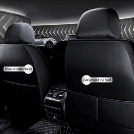 AOMSAZTO Car Seat Cover Fit for Toyota Tacoma 2010-2023 Only 2 Front Seats Leather Car Seat Cushion Full Coverage Leather Protector SUV Pickup Truck Auto Seat Cover Waterproof Black&Red