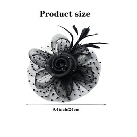 Fascinators Hat for Women Girls,Elegant Fascinator Hats for Women - Stylish Mesh and Feather Designs, Perfect for Tea Parties and Derby Events（Black）