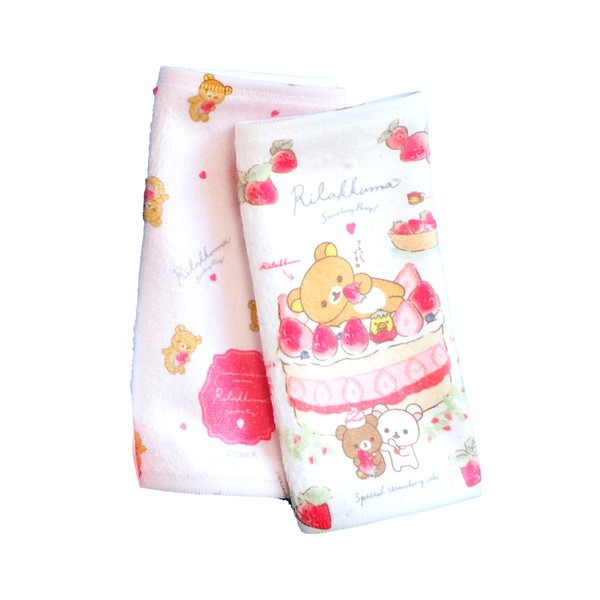 Primemo Rilakkuma Strawberry Party Drool Pad 2-Piece Set, Made in