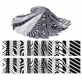 Soimoi 40Pcs Illusion Print Cotton Precut Fabrics for Quilting Craft Strips 2.5x42 inches Jelly Roll - White & Black