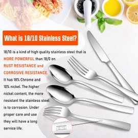 HaWare 18/10 Stainless Steel Flatware, 20-Piece Silverware Set Service for 4, Fancy Tableware Cutlery Set for Home Restaurant, Include Knife Fork Spoon, Mirror Finish Eating Utensils, Dishwasher Safe