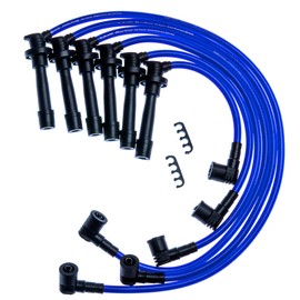 VMS RACING 10.2mm High Heat Performance Automobile Ignition Spark Plug Wires Set in Blue Compatible with Mitsubishi 3000Gt 91-99 1991-1999 with a 3.0l Dohc V6 Engine