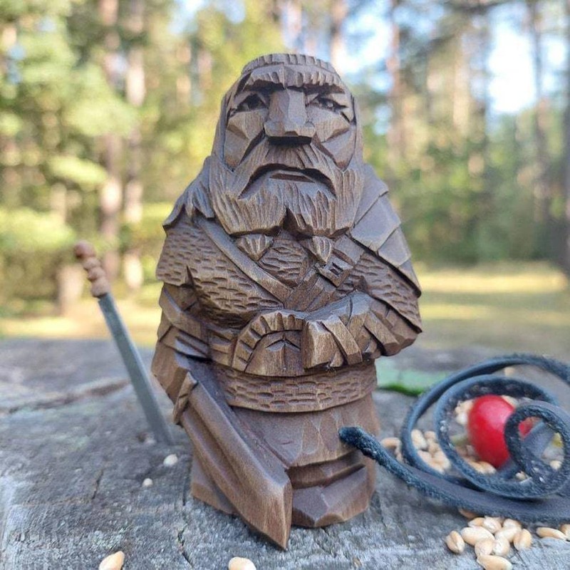 Viking Gnome Statue, Exquisite 1.97x2.36x3.94in Prevent Aging Viking Statue for