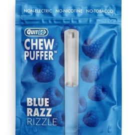 QuitGo Air Straw Watermelon Chew Habit Chew Stick ‚Äì Plastic Reusable Natural Aid Straw to Curb Cravings & Breathe Freely:_BLUE RAZZ 1 PACK