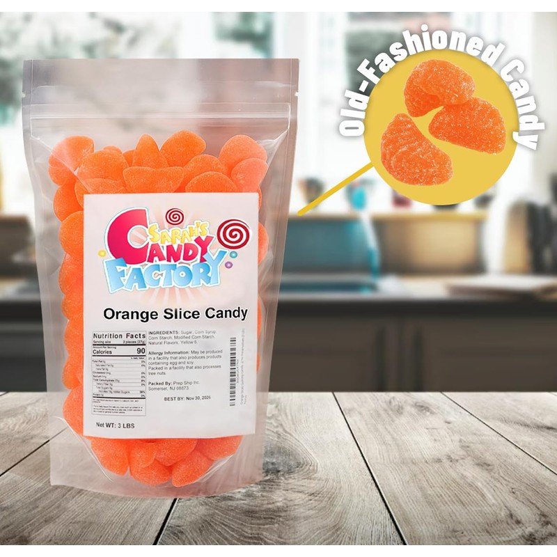 Orange Slices Gummy Candy, in Resealable Bag No Preservatives (3