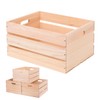 1 Piece Large Pine Wood Crates For Storage, Unfinished Natural