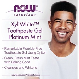 NOW Solutions, Xyliwhite™ Toothpaste Gel, Platinum Mint, Cleanses and Whitens, Fresh Taste, 6.4-Ounce