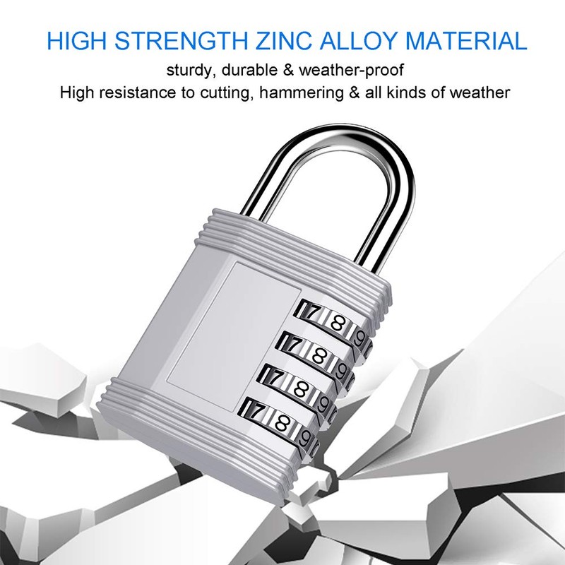 ZHEGE 4 Digit Combination Lock for Locker, Gym, School, Outdoor,