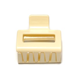 QinGoo Small Square Hair Clip Beautiful Women's Hair Clip Headpiece Elegant Hair Accessory 1 Piece (5.2 cm x 4.8 cm, Cream)