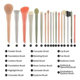 Juego De Brochas De Maquillaje Docolor Con Bolsa, 17 Piezas