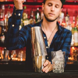 BarBits Stainless Steel Boston Cocktail Shaker Set - 18oz & 28oz Weighted Tin on Tin