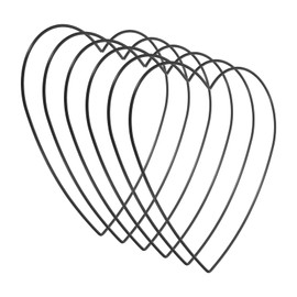 PATIKIL 8 Inch Heart Dream Catcher Rings, 6 Pcs Metal Christmas Macrame Wreath Floral Ring Hoop for Home Car DIY Craft Wedding Wall Hanging Decorations, Black