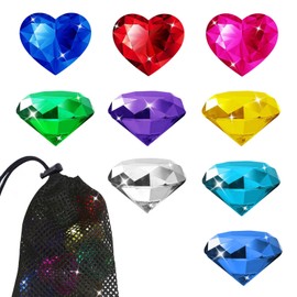 Mezrkuwr Pack of 9 Large Diving Gemstones, Pool Toy, Pool Toy for Children, Summer Throw Toy for the Pool with Various Diving Gemstones, Beach Toy