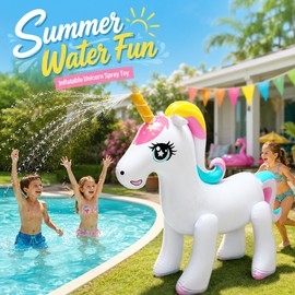 Giant Inflatable Unicorn Sprinkler for Pool Play – PVC Water Spray Float Toy for Kids’ Summer Parties