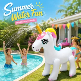 Giant Inflatable Unicorn Sprinkler for Pool Play – PVC Water Spray Float Toy for Kids’ Summer Parties