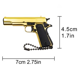 Zhongren 1911 Tactical Mini Pistola Keyring 1:3 Metal Gun Shape Keyring Realistico Gun Model Collection Pendant Bag Charm per Gli Uomini Army Fan Gift, golden, Unit size