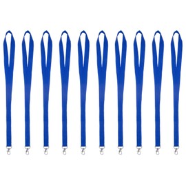 Karteo Lanyard with Carabiner Blue [Pack of 10] Lanyard Lanyards Blank for Card Sleeves ID Access Cards