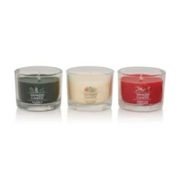 Yankee Candle Mini Sample Size Classic Tumbler Glass Jars — Set of 3 Assorted Scents — 2 Inches - 1.3 oz Each