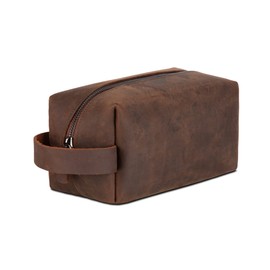 Blade Men's Toiletry Bag Made of High-Quality Leather, Handmade Toiletry Bag, Leather Dopp Kit for Men and Women, Premium Cosmetic Bag for Travel, Wash Bag for Men & Women, reddish