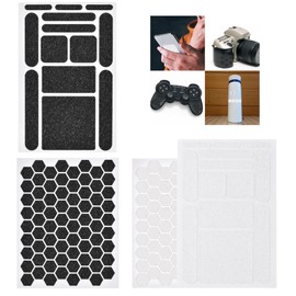 Hasefam 4 Pack Phone Grip Tape, Finger Grip Stickers Decal Clear Non Slip Kit Adhesive Traction for Cell Phone Cases Mouse Laptop Tablet Tools Black+Clear (4Pack)