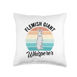 Rabbit Lover Design with Flemish Giant Throw Pillow