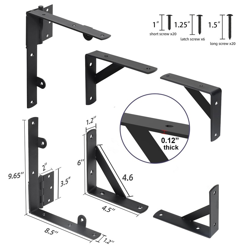 2 Sets Gate Kit Gate Corner Brace Bracket Heavy Duty