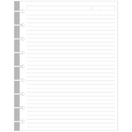 9-Disc Discbound Lined Refill Paper, Classic Size Pre-punched Happy Planners Inserts, 100Sheets/200Pages Loose-Leaf Paper, 100gsm White Paper, 7" x 9.25"