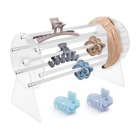 Janety Claw Clip Organiser, 360 Degree Rotating Hair Clip Holder, Acrylic Headband Organiser, Hair Clips Organiser Girls for Girls and Women