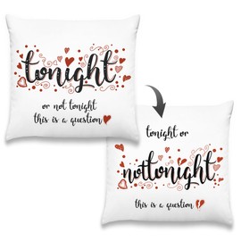 MNASAIOO Tonight Or Not Tonight Throw Pillow Covers, Funny Couples Reversible Decorative Decor Pillows Covers for Bed Couch Wedding Room, Bridal Shower 18x18 Pillow Cover Cases Gifts for Bridal